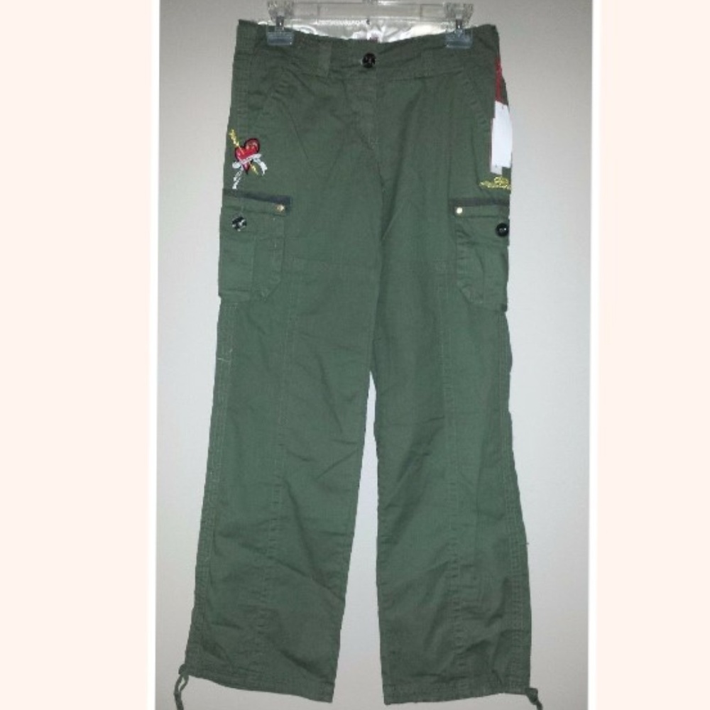 Ecko Red Fatigue Green Army Ankle Tie Cargo Pants